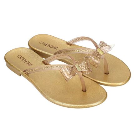 Rasteira Feminina Grendha Cacau Adora - 18555 - Dourado - Atacado