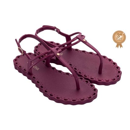 Sandália Feminina Grendha Inspira - 18560 - Vermelho Cereja Escuro - Atacado