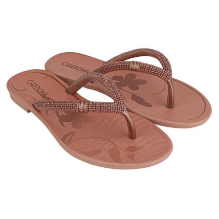 Rasteira Feminina Grendha Cacau Boho - 18592 - Rose/nude Medio - Atacado