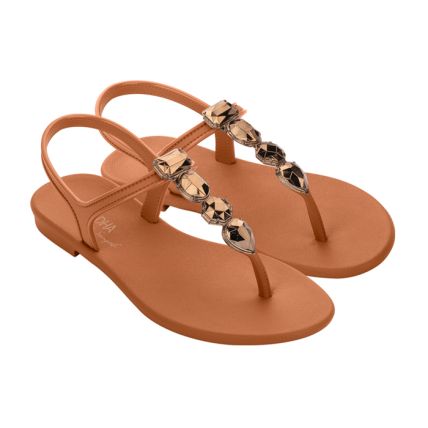 Sandalia Feminina Grendha Ivete Sangalo Glamour - 18593 - Laranja Ocre - Atacado