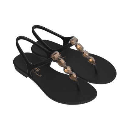Sandalia Feminina Grendha Ivete Sangalo Glamour - 18593 - Preto/bronze - Atacado