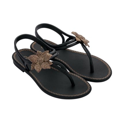 Sandalia Feminina Grendha Cacau Boho - 18594 - Preto - Atacado