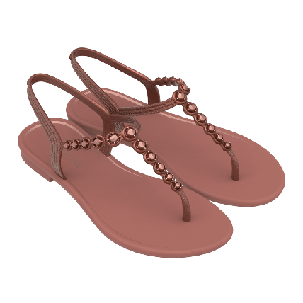 Sandália Feminina Grendha Cacau Preciosa - 18600 - Cobre/nude Escuro - Atacado