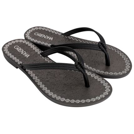 Rasteira Feminina Grendha Mais Açai Frescor - 18603 - Preto - Atacado