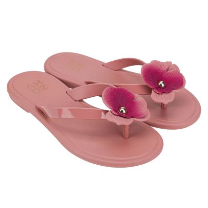 Rasteira Feminina Zaxy Florescer - 18613 - Nude Blush - Atacado