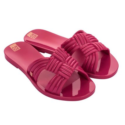 Chinelo Slide Feminina Zaxy Decidida - 18614 - Rosa Choque - Atacado