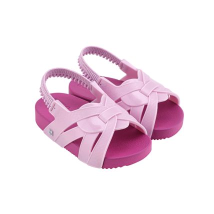 Chinelo Slide Baby Zaxynina Passatempo - 18642 - Rosa Floral Claro - Atacado