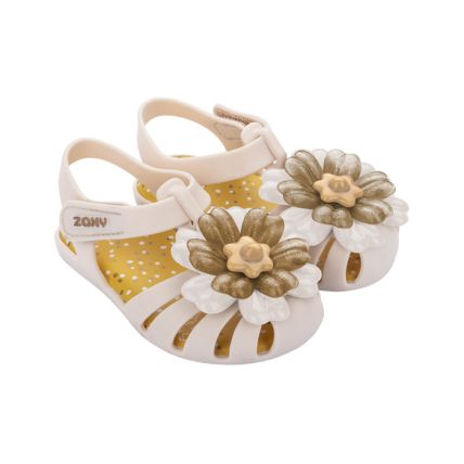 Sandália Baby Zaxynina Flores Divertidas - 18643. - Off White Claro - Atacado