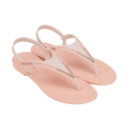 Sandalia Feminina Grendha Cacau Elo - 18671 - Terroso Claro/off White - Atacado