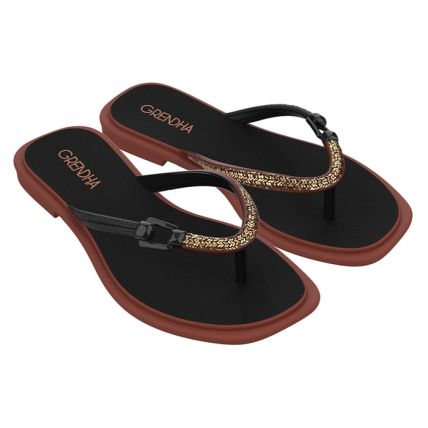 Rasteira Feminina Grendha Caju Exotica - 18678 - Preto - Atacado