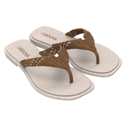 Rasteira Feminina Grendha+ - 18684 - Off White Escuro - Atacado