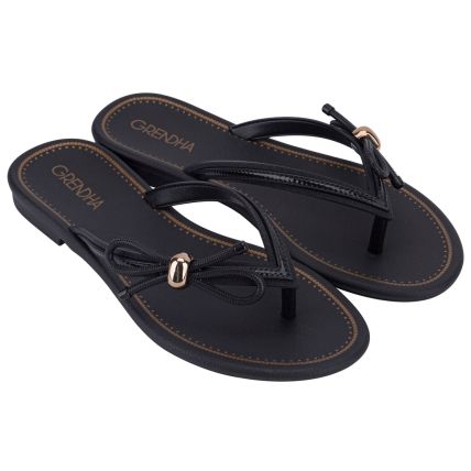 Rasteira Feminina Grendha Cacau Aura - 18685 - Preto - Atacado