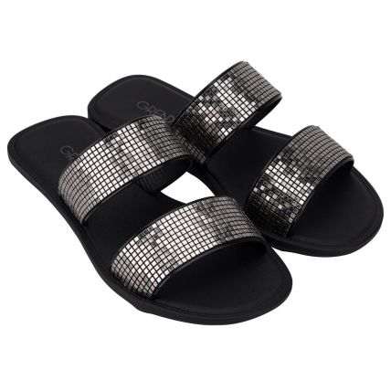 Chinelo Slide Feminino Grendha Buriti Icone - 18694 - Preto/chumbo - Atacado
