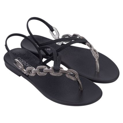 Sandália Feminina Grendha Cacau Deslumbrante - 18695 - Preto - Atacado