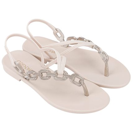Sandália Feminina Grendha Cacau Deslumbrante - 18695 - Off White Medio - Atacado