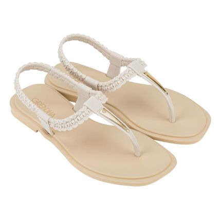 Sandália Feminina Grendha Caju Gaia - 18704 - Off White/bege - Atacado