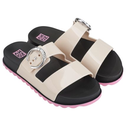 Sandália Zaxy Fun Slide Infantil - 18755 - Off White Claro/preto - Atacado