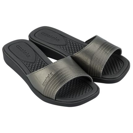 Tamanco Feminino Azaleia Andreia Comfy Slim - 18788 - Prata Escuro - Atacado