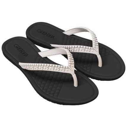 Rasteira Feminina Grendha Todo Dia - 18800 - Off White/Preto - Atacado