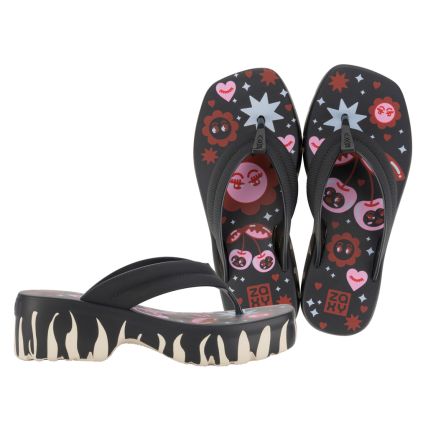 Tamanco Feminino Zaxy Ginga Print - 18884 - Preto - Atacado