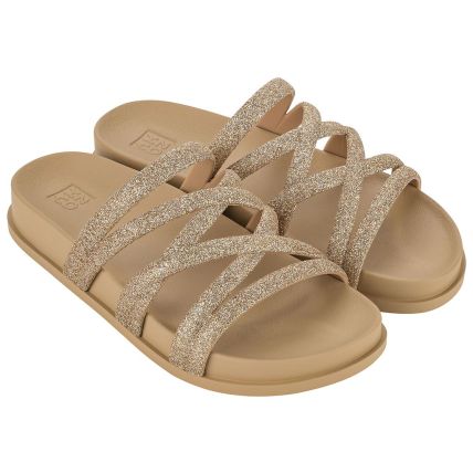 Chinelo Slide Feminino Zaxy Shine 18886 - Dourado - Atacado