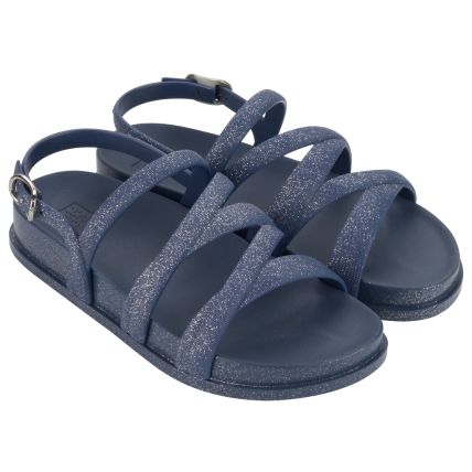 Sandalia Feminina Zaxy Shine - 18889 - Azul Marinho - Atacado
