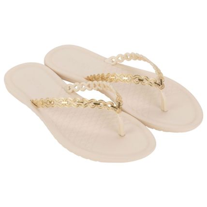 Rasteira Feminina Grendha Todo Dia Inspira - 18892 - Off White Perolado - Atacado