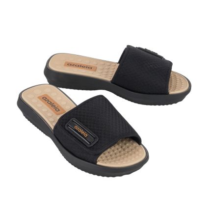 Chinelo Slide Feminino Azaleia Carine - 18903 - Preto - Atacado