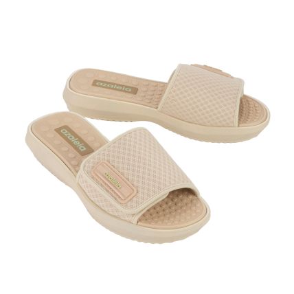 Chinelo Slide Feminino Azaleia Carine - 18903 - Off White Medio - Atacado