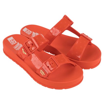 Chinelo Slide Feminino Zaxy Warner 100 - 18919 - Vermelho Tomate - Atacado