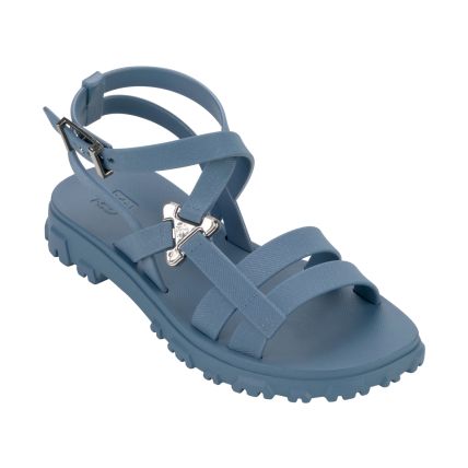 Sandalia Feminina Zaxy Bliss - 18922 - Azul Jeans Medio - Atacado