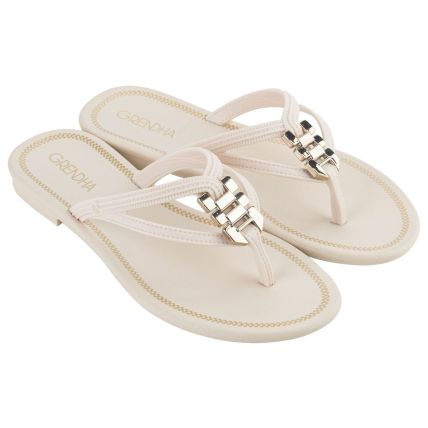 Rasteira Feminina Grendha Fama - 18943 - Off White Medio - Atacado
