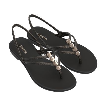 Sandália Feminina Grendha Cacau Iluminada - 18955 - Preto - Atacado