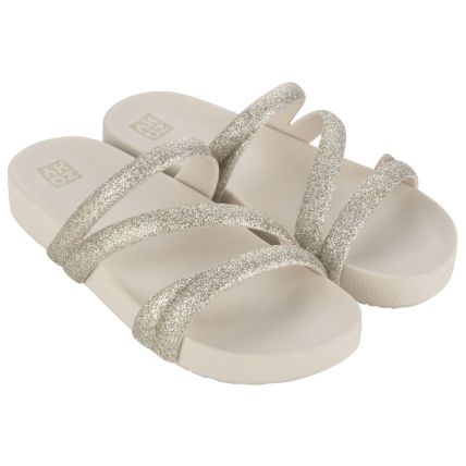 Tamanco Feminino Zaxy Glitter - 18956 - Off White Claro - Atacado