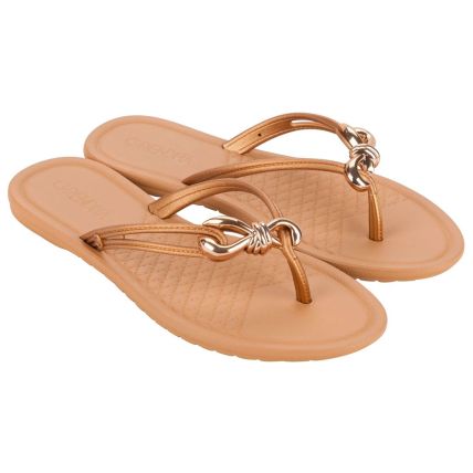 Rasteira Feminina Grendha Ideal - 19000 - Terroso Metalizado - Atacado