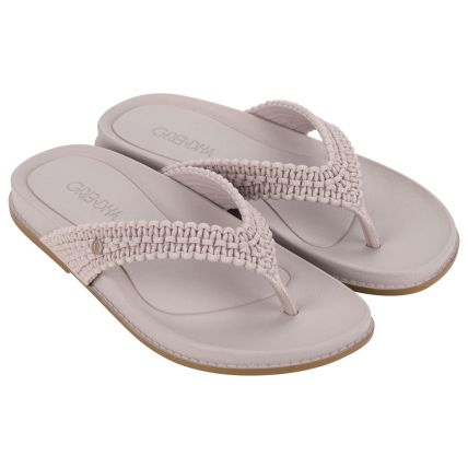 Rasteira Feminina Grendha Tramas - 19002 - Bege Mineral - Atacado