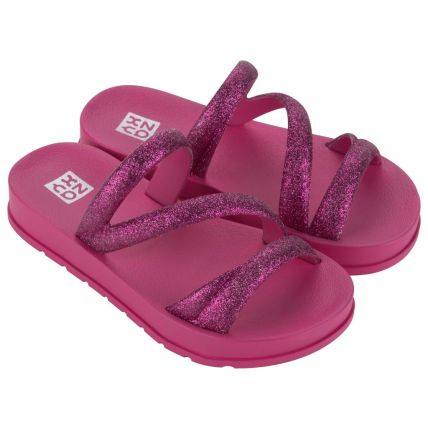Chinelo Slide Infantil Zaxy Glitter - 19008 - Rosa Pitaya - Atacado