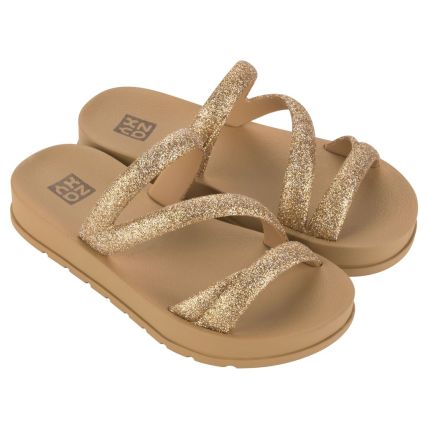 Chinelo Slide Infantil Zaxy Glitter - 19008 - Dourado - Atacado