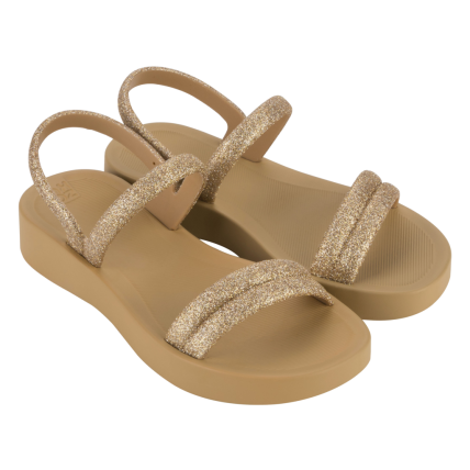 Sandalia Feminina Zaxy Glitter - 19010 - Dourado - Atacado