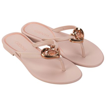 Chinelo Rasteira Feminino Grendha Gota De Amor Rast - 19034 - Nude Claro - Atacado
