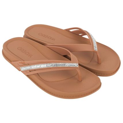 Chinelo Feminino Grendha Luar - 19046 - Marrom Make - Atacado