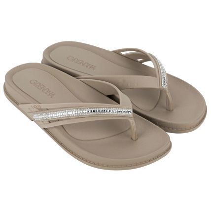 Chinelo Feminino Grendha Luar - 19046 - Bege Cevada - Atacado