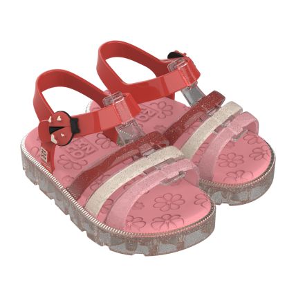 Sandalia Baby Zaxynina Joaninha - 19061 - Vermelho Medio - Atacado