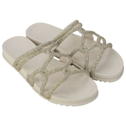  Rasteira Feminina Grendha Acolher - 19082 - Off White Glitter - Atacado