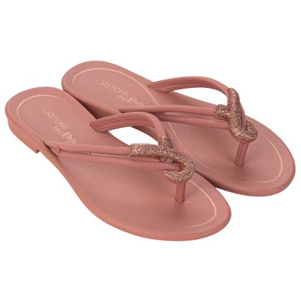 Rasteira Feminina Grendha Mais Rosa Enlace - 19087 - Nude Blush - Atacado