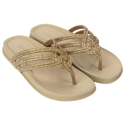 Rasteira Feminina Grendha Hera - 19088 - Dourado Glitter - Atacado