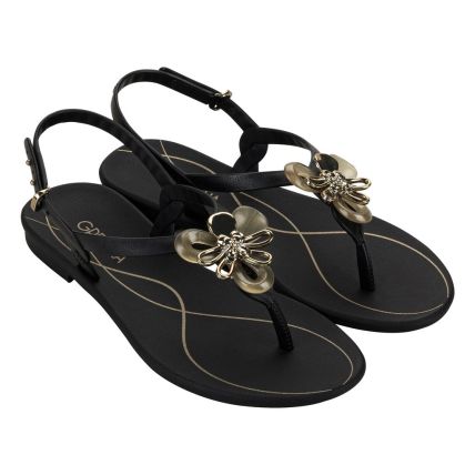 Sandalia Feminina Grendha Petalas - 19108 - Preto - Atacado