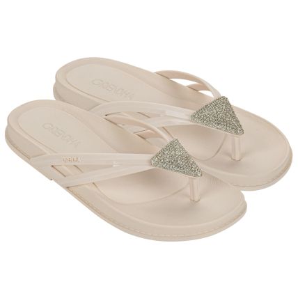 Rasteira Feminina Grendha Luxo - 19135 - Off White - Atacado