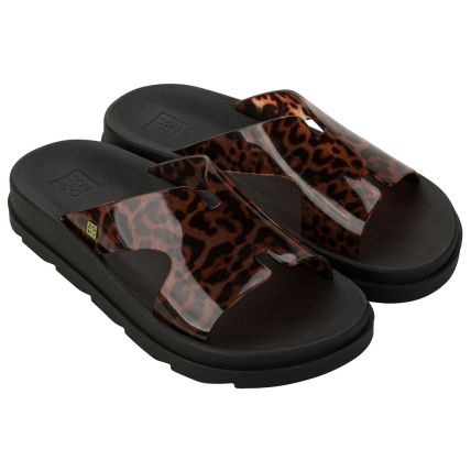 Chinelo Gaspea Feminino Zaxy Daily New -19152 - Preto Leopardo - Atacado