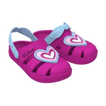 Babuche Infantil Luluca Shine Comfort - 22480 - Rosa/verde - Atacado